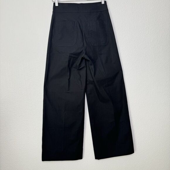 NEW J. Crew Wide Leg Flare Pant Stretch Twill Black Size 2 Frankie Chino Trouser - Picture 9 of 13